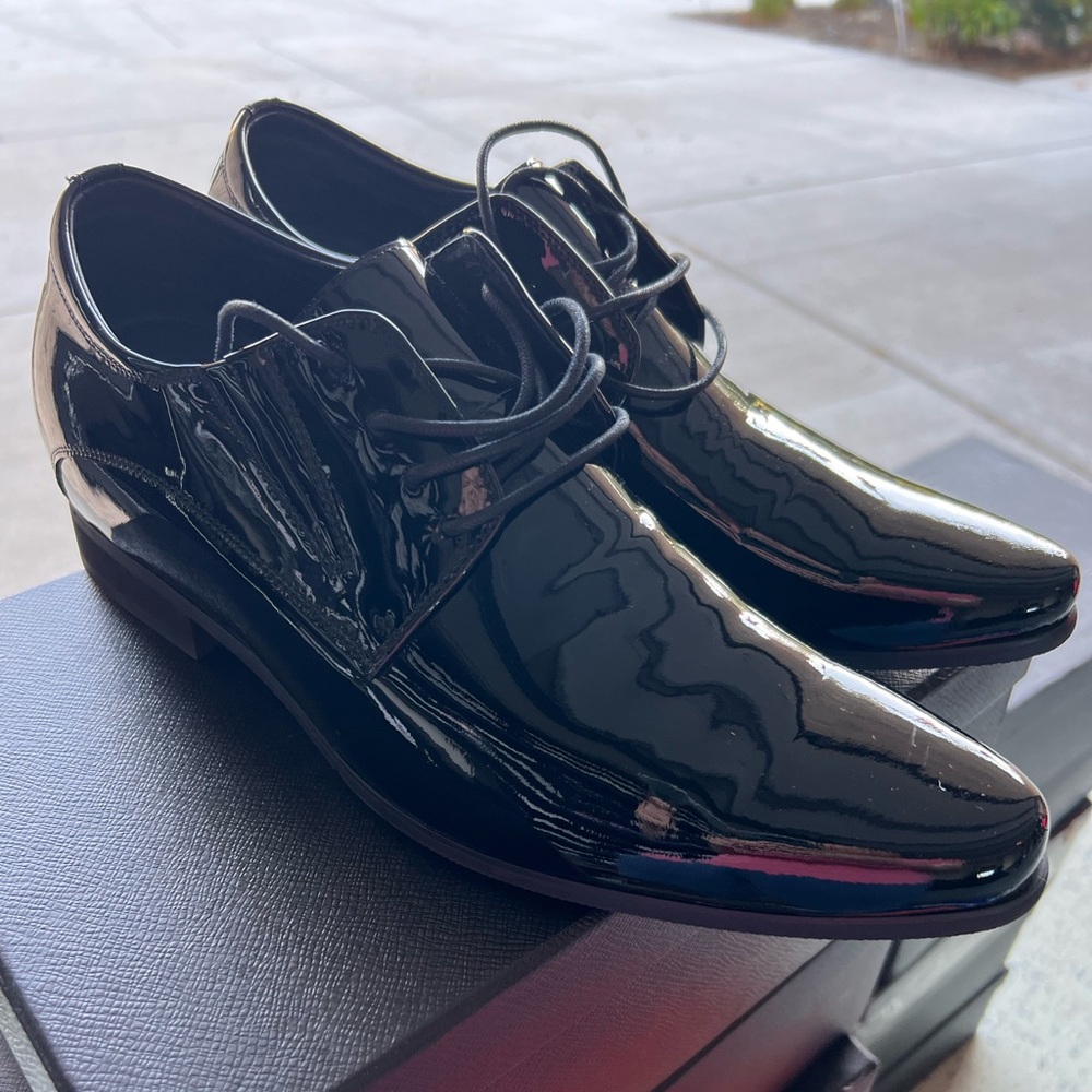 us10 Chamaripa 2.76” men elevator shoes height increase Oxford patent leather
